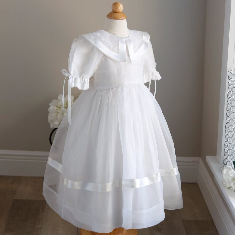 Strasburg Dress White Organza Heirloom Flower Girl Special Occasion STUNNING